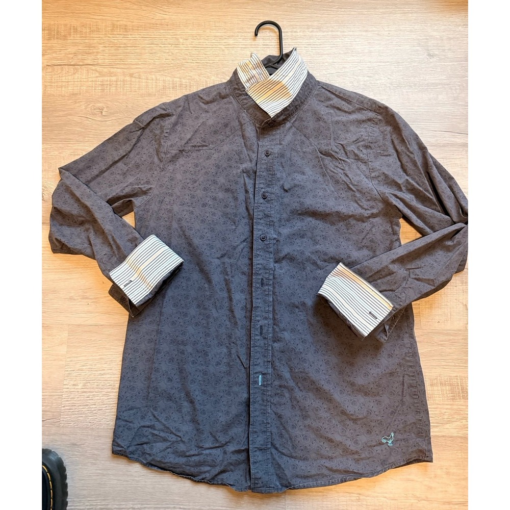 Men's FOSSIL western style Shirt navy slate blue medium